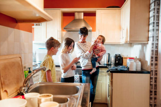 family-kitchen-mother-children