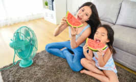 woman-child-fan-watermelon
